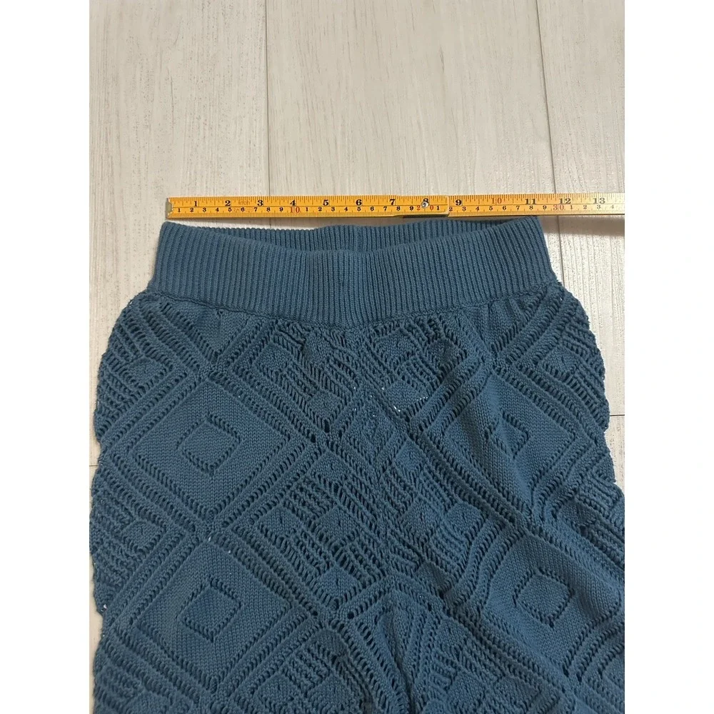 FREE PEOPLE FP BEACH GET AWAY‎ FAUXCHET PANTS CROCHET COVER UP Sz XS Teal